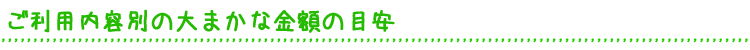ご利用内容別の大まかな金額の目安